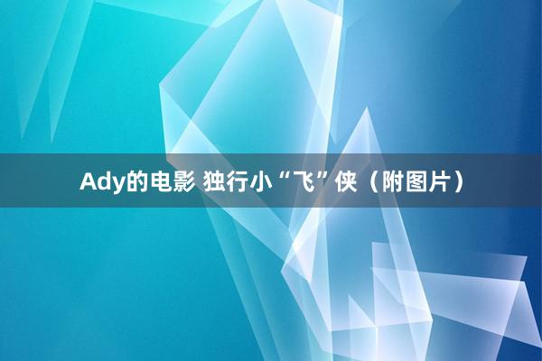 Ady的电影 独行小“飞”侠（附图片）