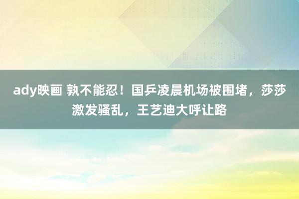 ady映画 孰不能忍！国乒凌晨机场被围堵，莎莎激发骚乱，王艺迪大呼让路