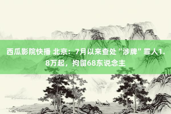 西瓜影院快播 北京：7月以来查处“涉牌”罪人1.8万起，拘留68东说念主