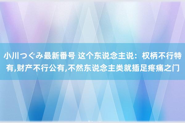 小川つぐみ最新番号 这个东说念主说：权柄不行特有,财产不行公有,不然东说念主类就插足疼痛之门