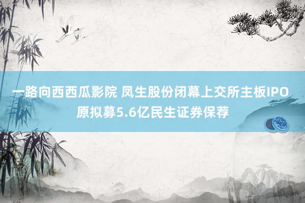 一路向西西瓜影院 凤生股份闭幕上交所主板IPO 原拟募5.6亿民生证券保荐