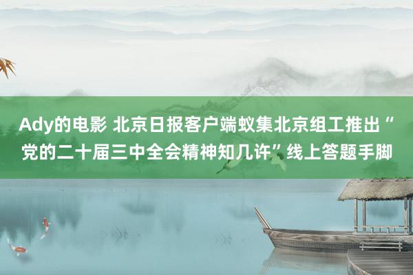 Ady的电影 北京日报客户端蚁集北京组工推出“党的二十届三中全会精神知几许”线上答题手脚