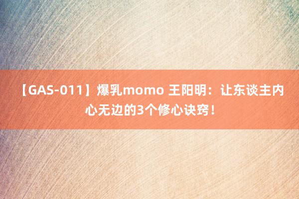 【GAS-011】爆乳momo 王阳明：让东谈主内心无边的3个修心诀窍！