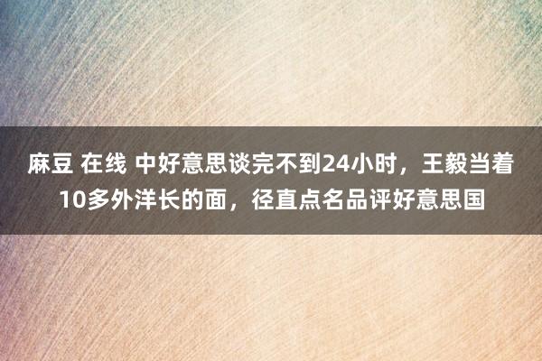 麻豆 在线 中好意思谈完不到24小时，王毅当着10多外洋长的面，径直点名品评好意思国