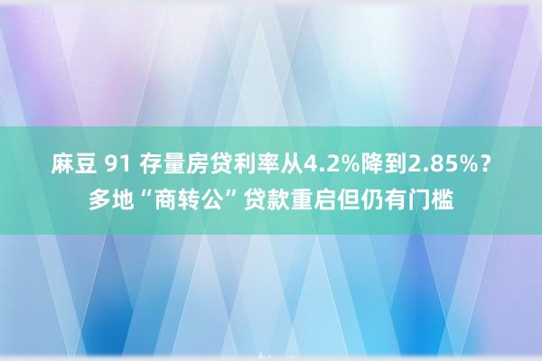 麻豆 91 存量房贷利率从4.2%降到2.85%？多地“商转公”贷款重启但仍有门槛